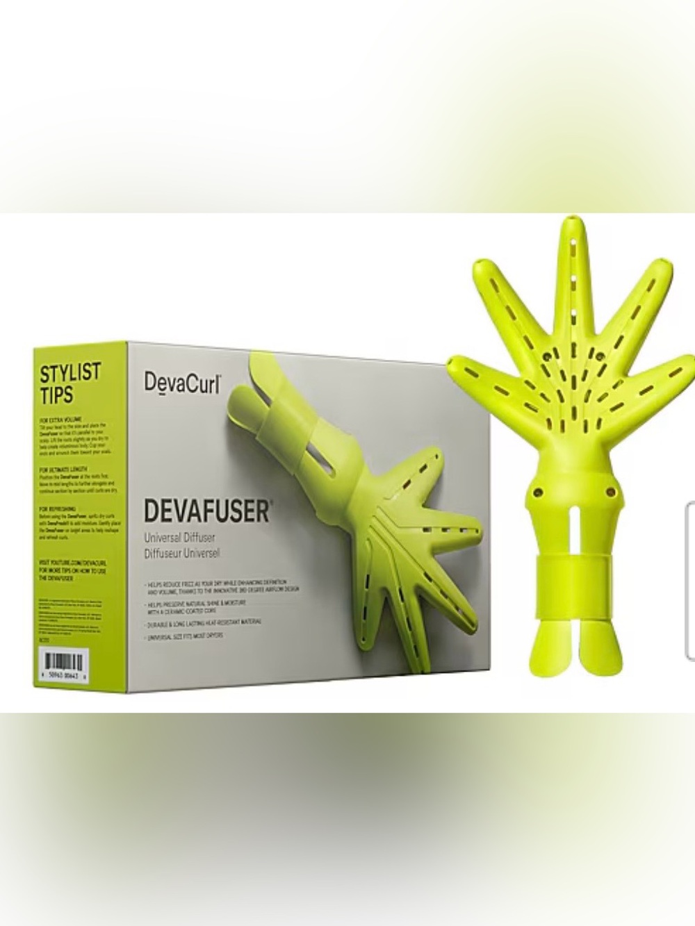 DevaCurl Lime Green DevaFuser Curl Diffuser Attachment